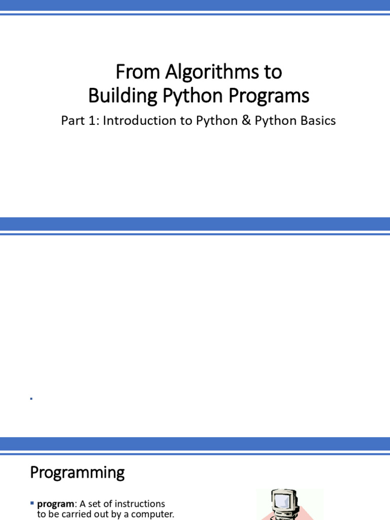 3a. From Algorithms To Python | PDF | Programming | Computer Program