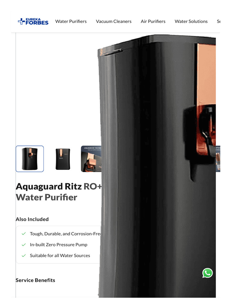 Aquaguard Ritz RO+UV Water Purifier | PDF | Water Purification | Water