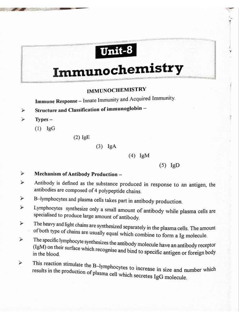 Immuno Chemistry Full Unit | PDF