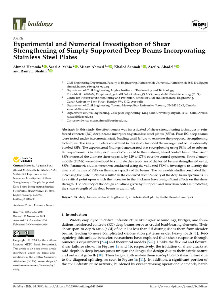 Experimental and Numerical Investigation of Shear | PDF | Beam ...
