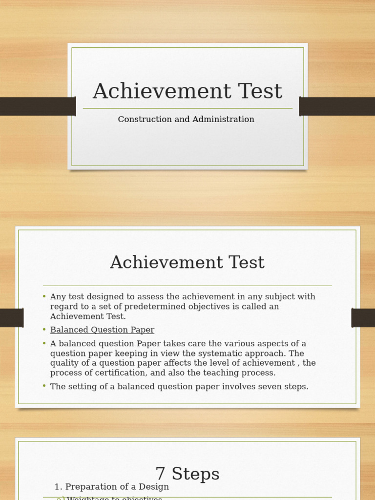 Achievement Test Construction Guide | PDF