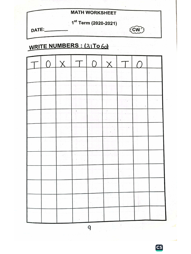 Write Numbers Ukg | PDF