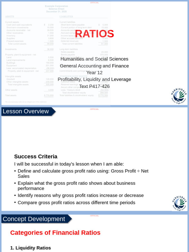 Ratios Profitability | PDF | Leverage (Finance) | Working Capital