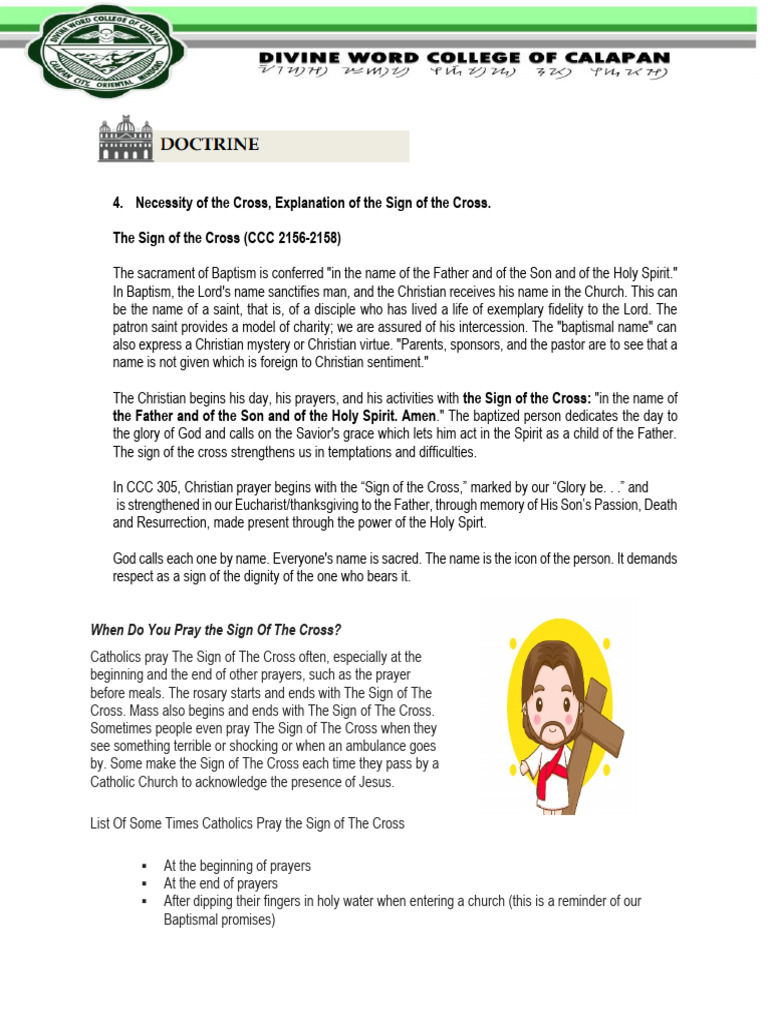 Importance of the Sign of the Cross | PDF | Baptism | Catholic Church