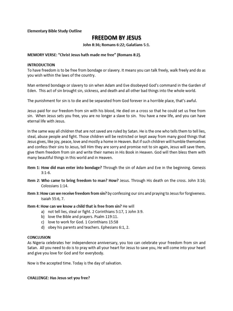 Freedom in Christ: Bible Study Guide | PDF | Sin | Jesus