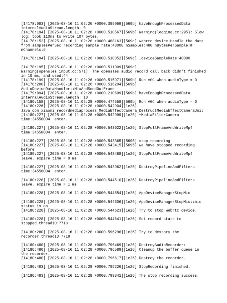 WebRTC Audio Processing Log | PDF | Sampling (Signal Processing) | Bit Rate