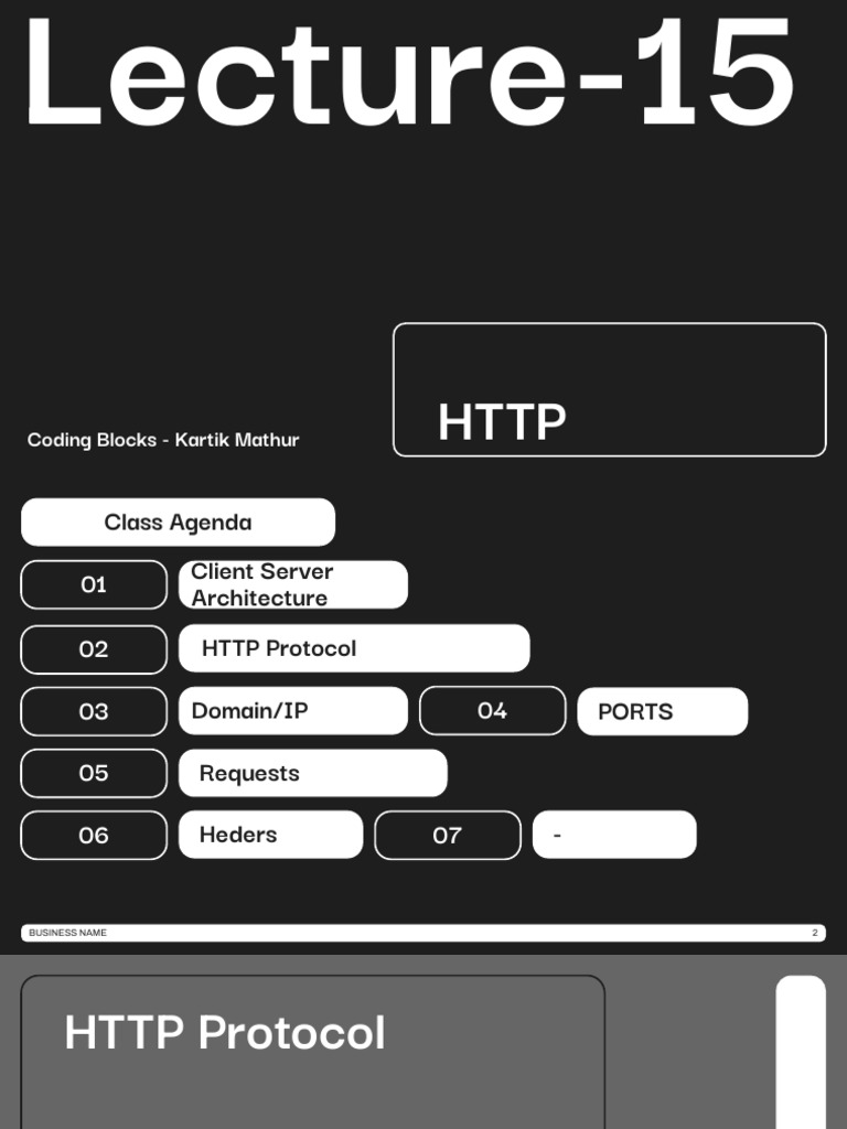 Lecture 15 HTTP | PDF