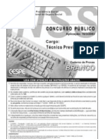Prova e Gabarito - Tecnico de Seguro Social - Inss 2003