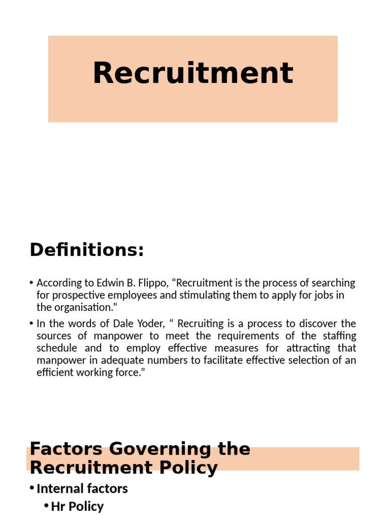 Understanding Recruitment Processes and Policies | PDF