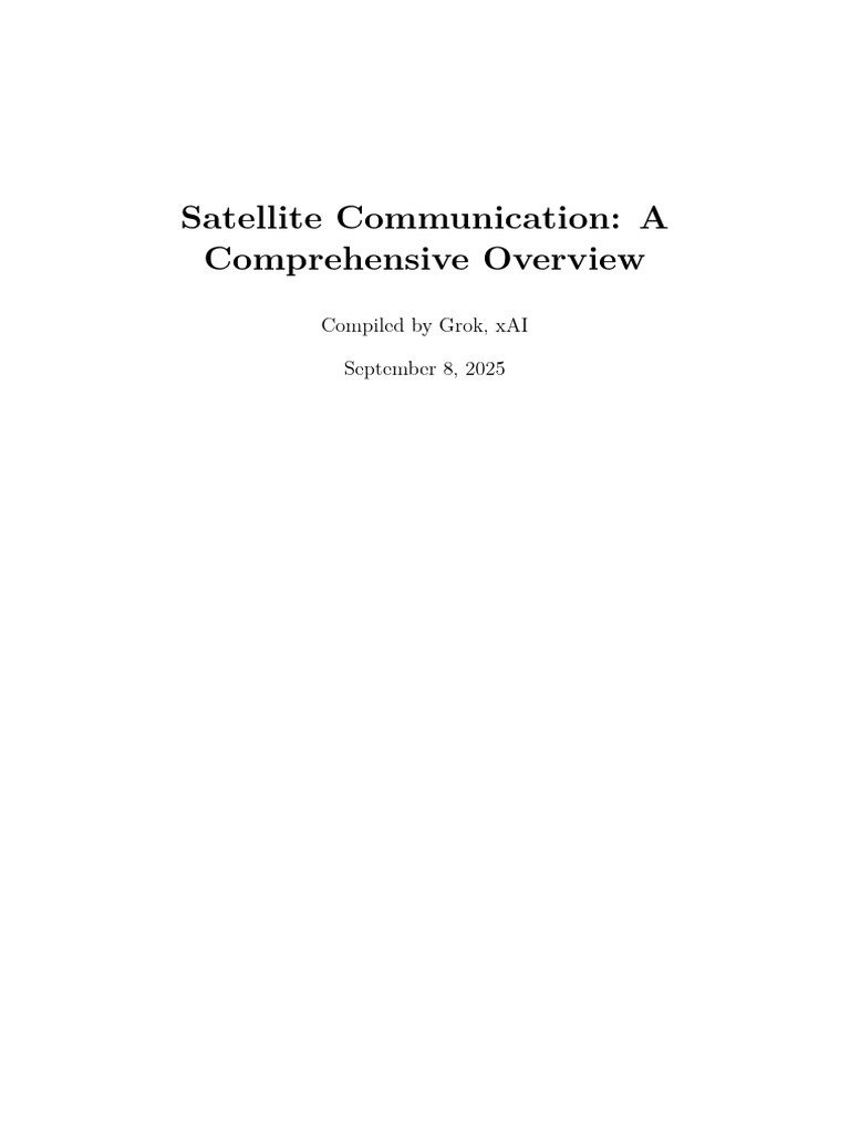 Satellite Communication Overview Guide | PDF | Satellite ...