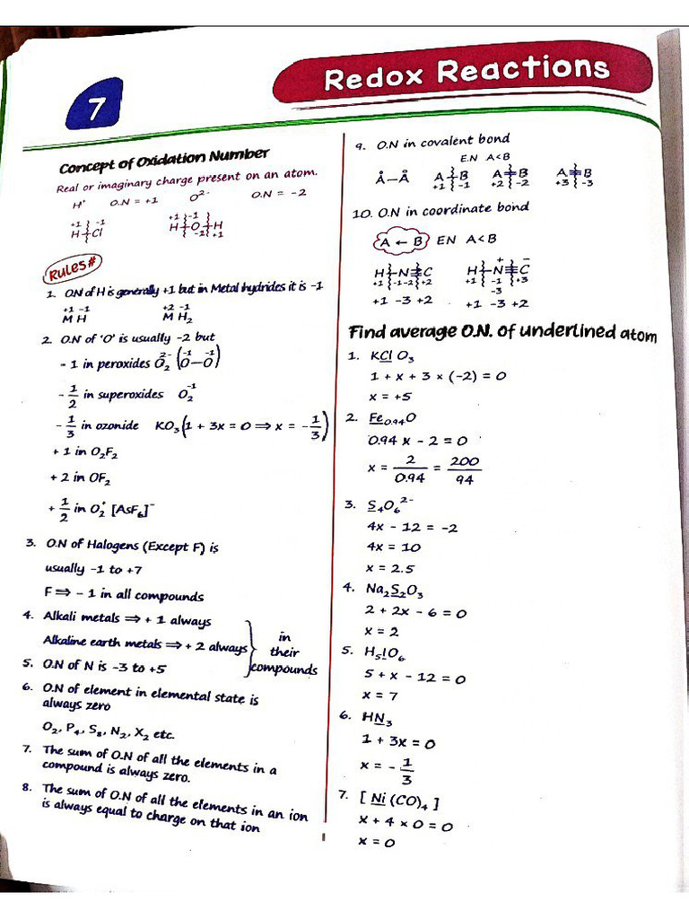 Redox, Short Notes | PDF