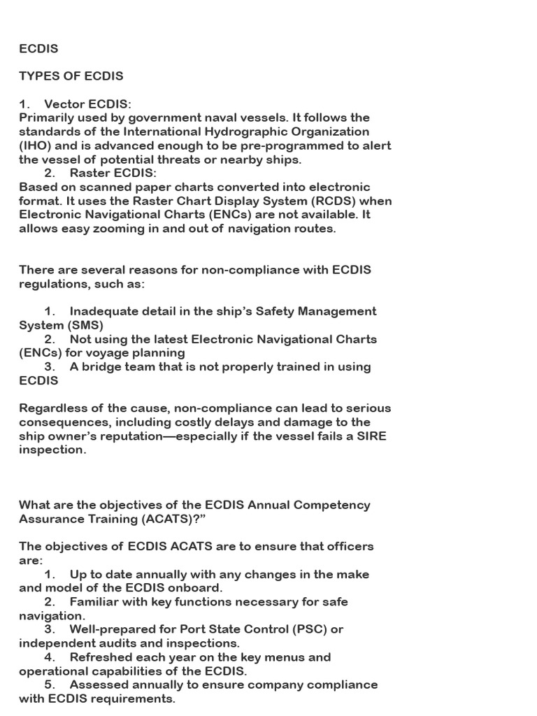 Types and Training for ECDIS Compliance | PDF