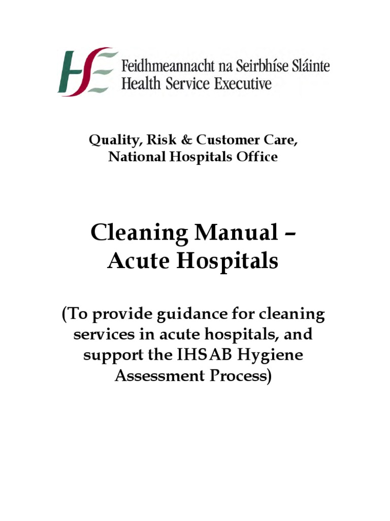 HSE National Cleaning Standards Manual PDF Housekeeping Hygiene