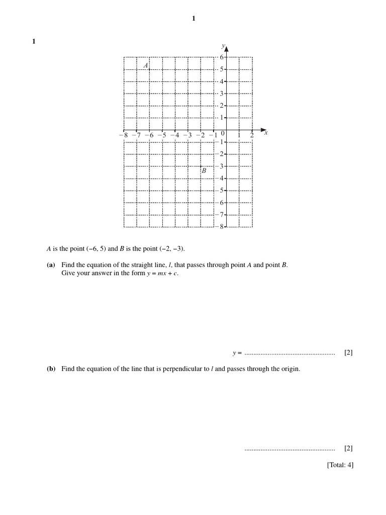 Line Equations and Geometry Problems | PDF | Line (Geometry ...