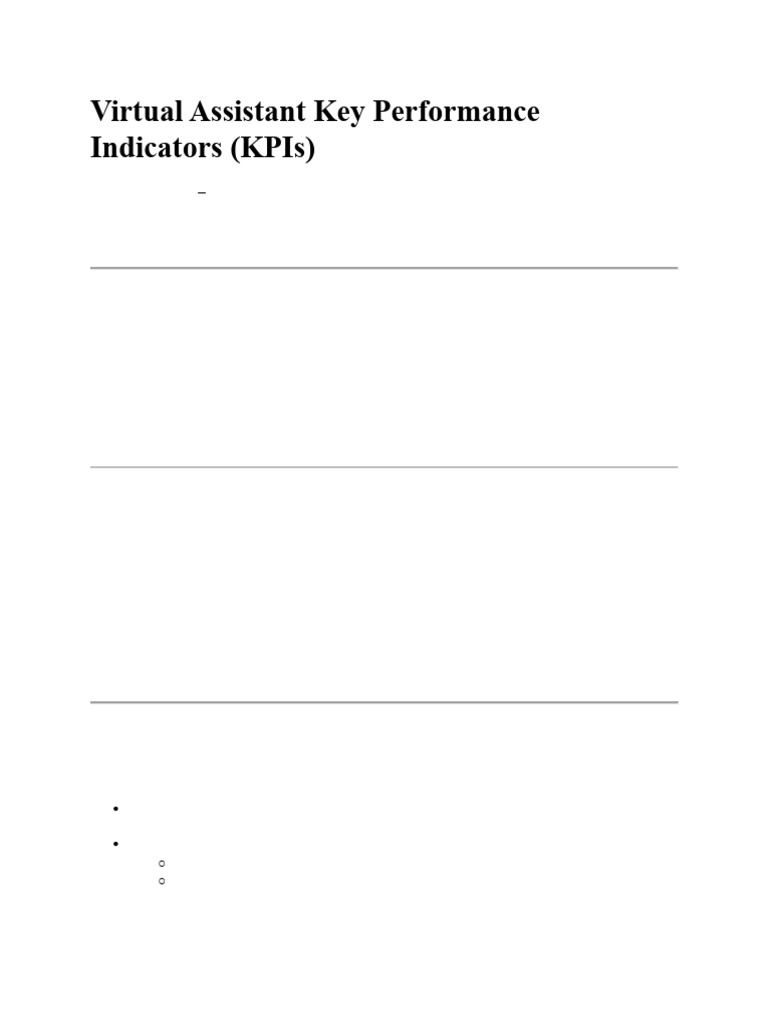 Virtual Assistant KPI Guidelines | PDF | Performance Indicator | Linked In