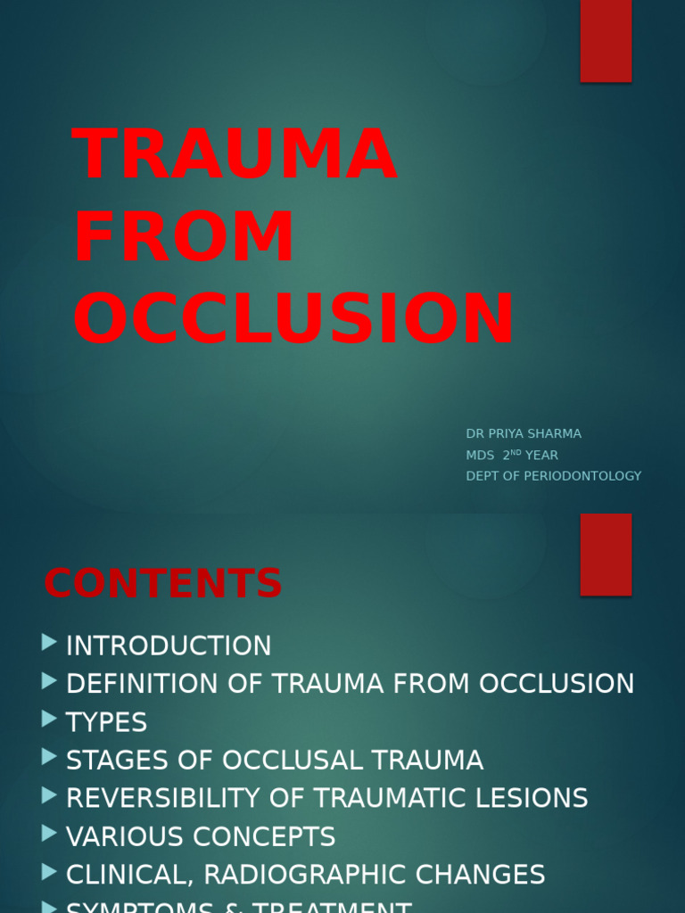 Understanding Trauma from Occlusion | PDF | Periodontology | Human Tooth