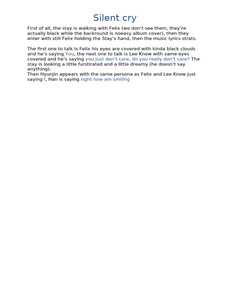 Silent Cry: A Visual Interpretation | PDF