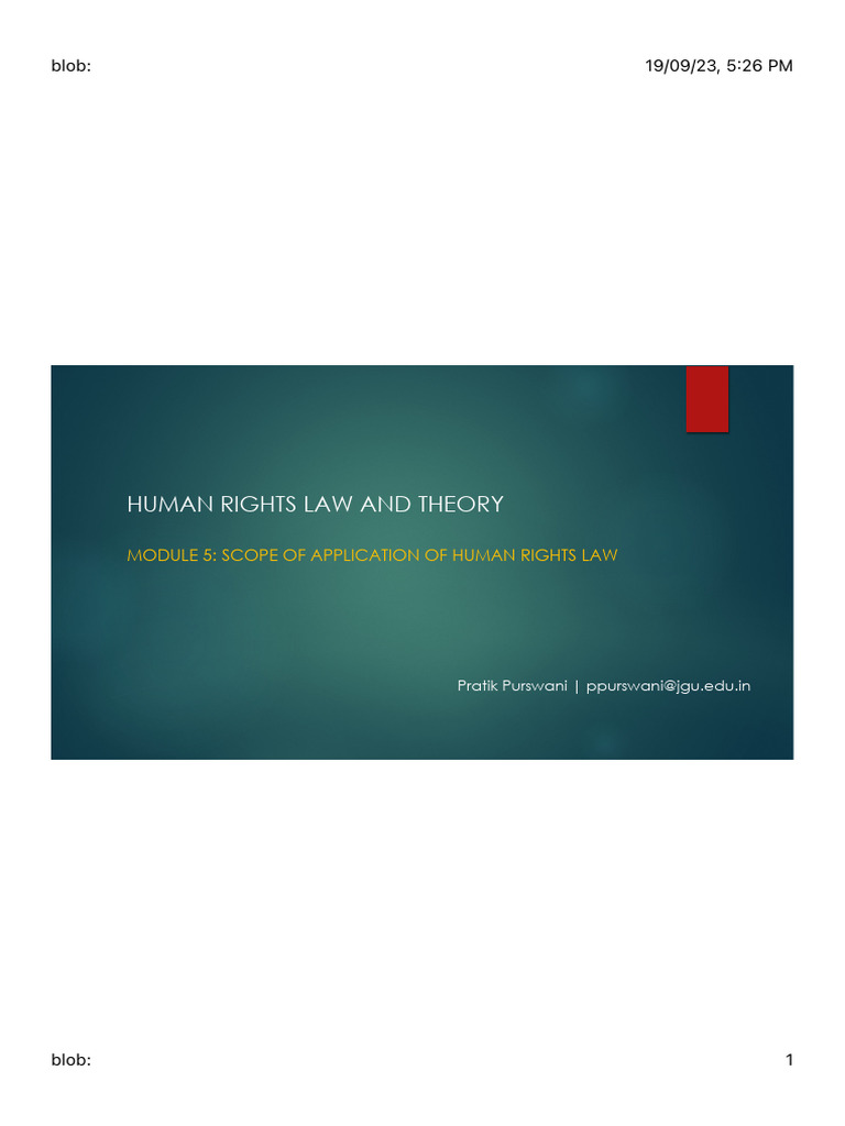 Human Rights Law: Scope and Application | PDF | Jurisdiction | Treaty