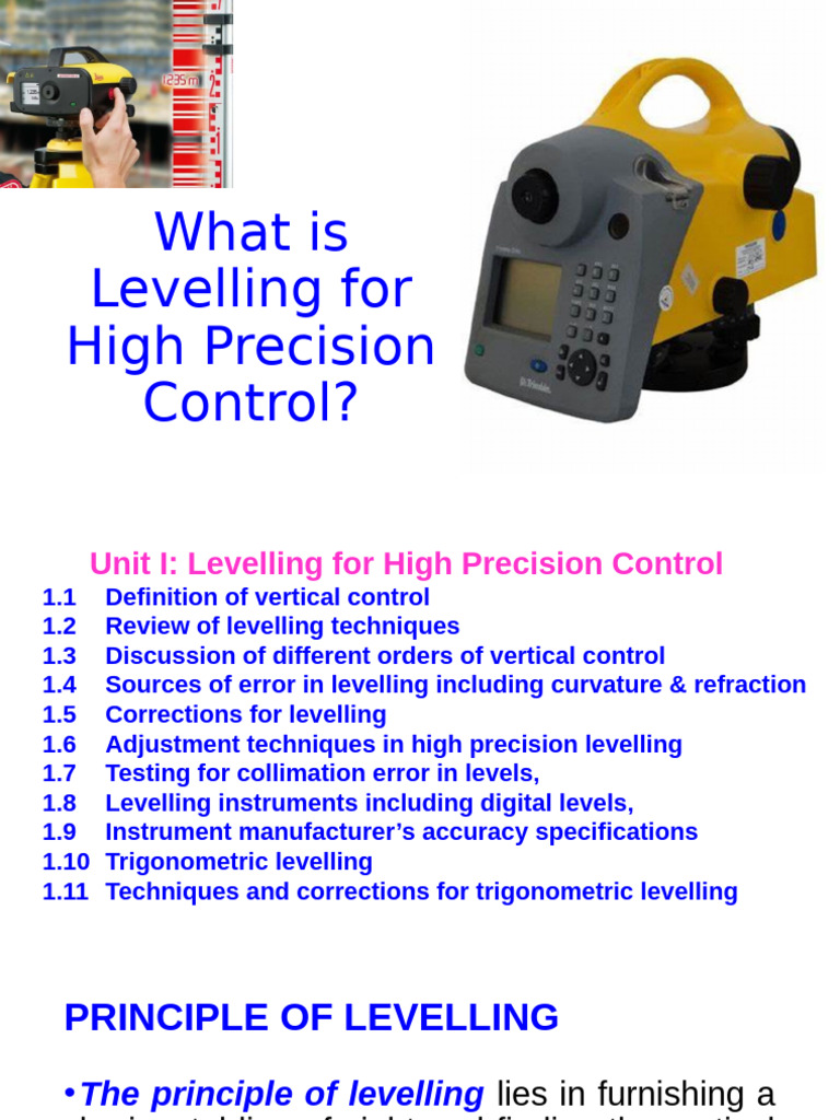 Levelling For High Precision Control | PDF | Geodesy | Surveying