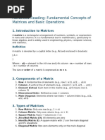Grade 11 Unit 3 Matrices Summary | PDF | Matrix (Mathematics) | Mathematics