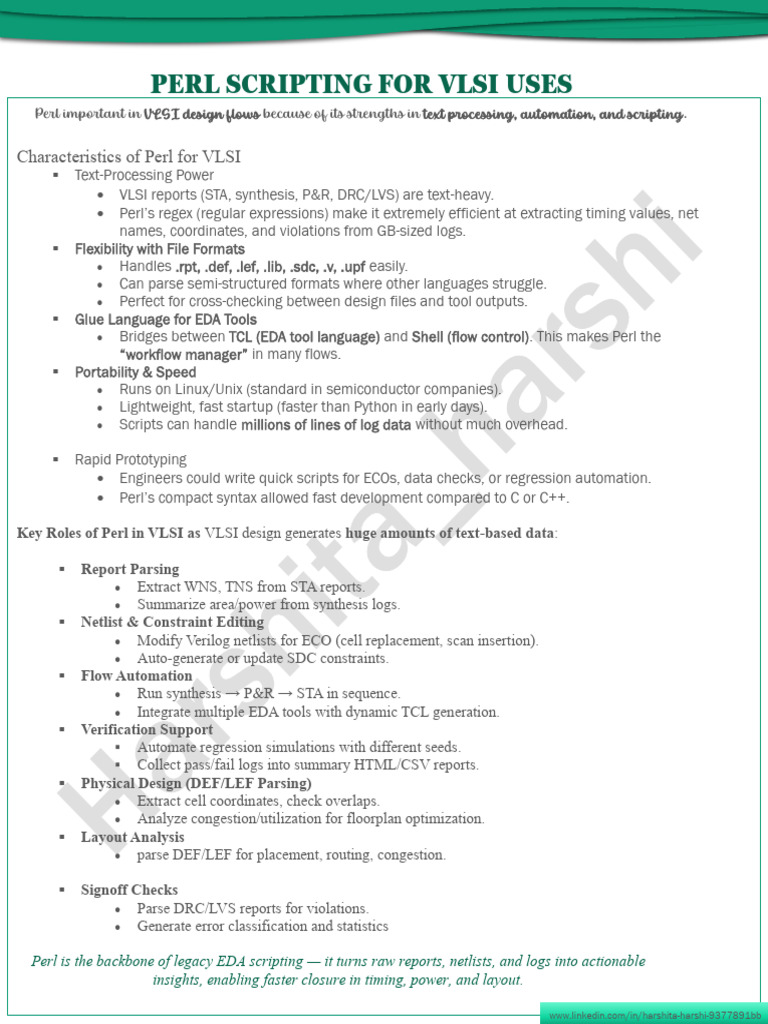 Perl Use Case For VLSI | PDF | Scripting Language | Perl