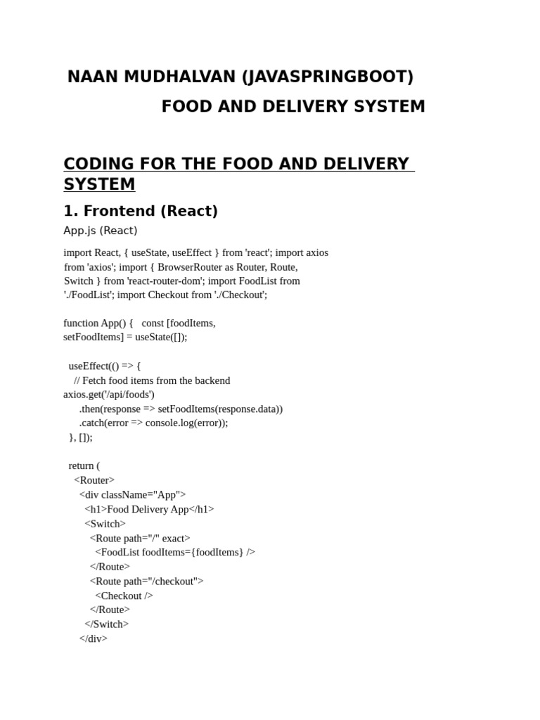 Food Delivery System with React & Node | PDF | Computing | Computer ...