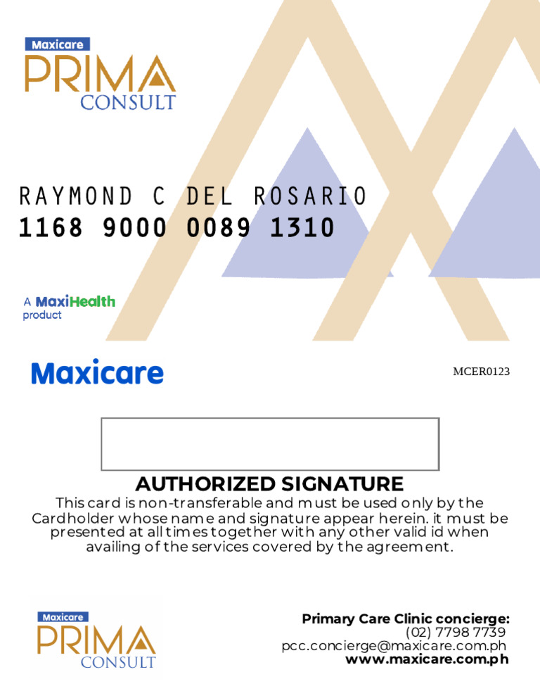 Maxicare Cardholder Information | PDF