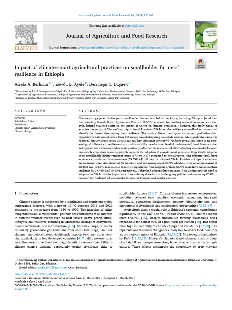 Climate-Smart Practices Boost Farmer Resilience | PDF | Climate ...