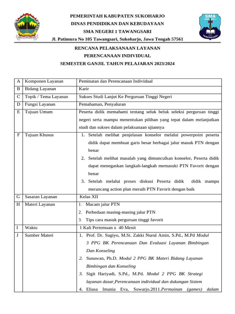RPL Perencanaan Individual Siswa XII | PDF