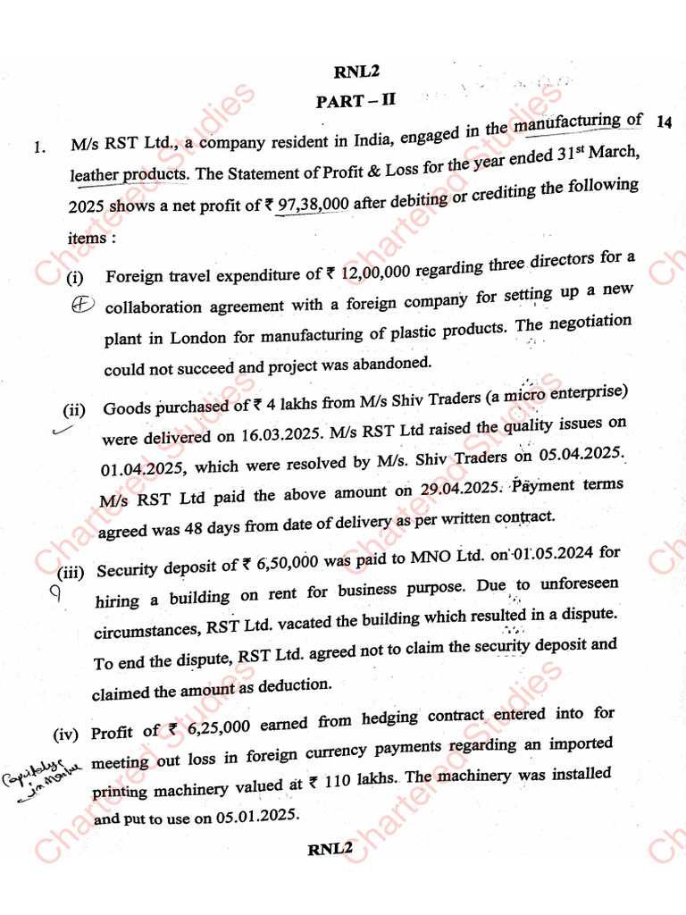 CA Final DT Question Paper For September 25 | PDF