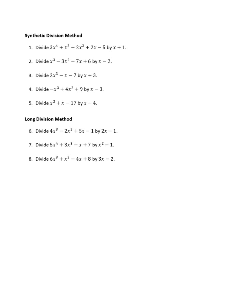 Polynomial Division Techniques Explained | PDF