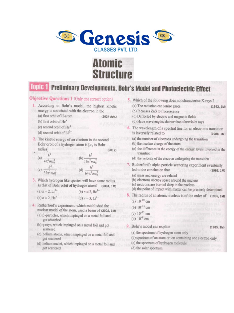 Atomic Structure | PDF