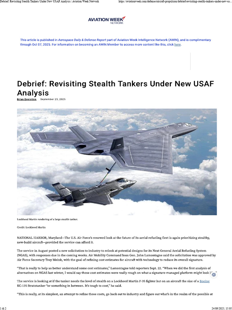 USAF New Stealth Tanker | PDF
