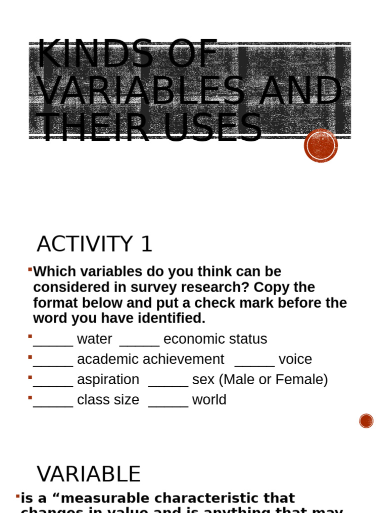 Types of Variables in Research Explained | PDF | Level Of Measurement ...