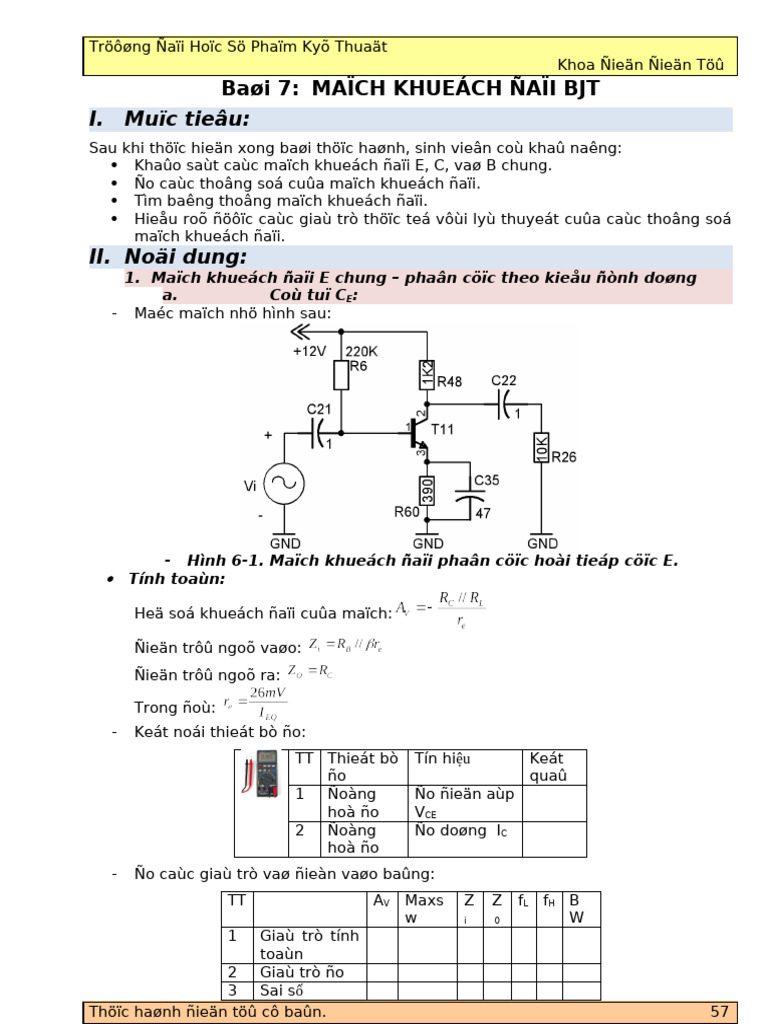 Thuctap DT Transistor Kdai | PDF