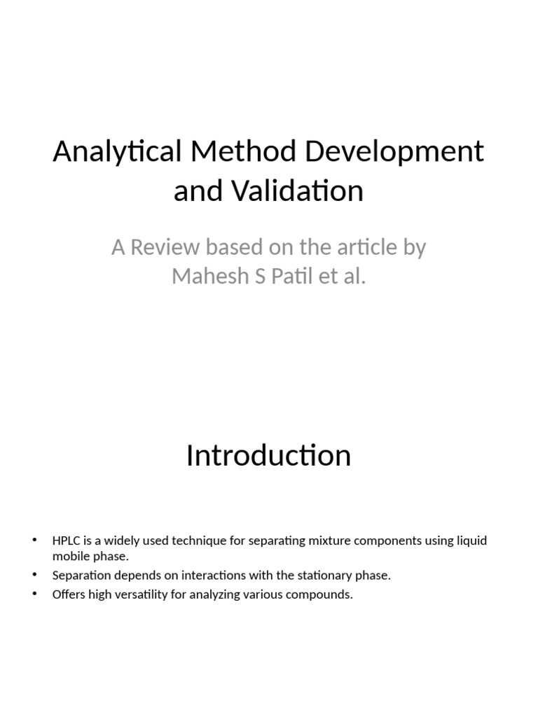 HPLC Method Development & Validation Guide | PDF