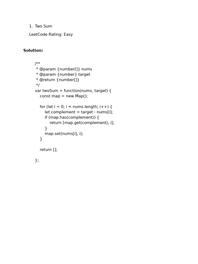 Two Sum Problem Solution | PDF