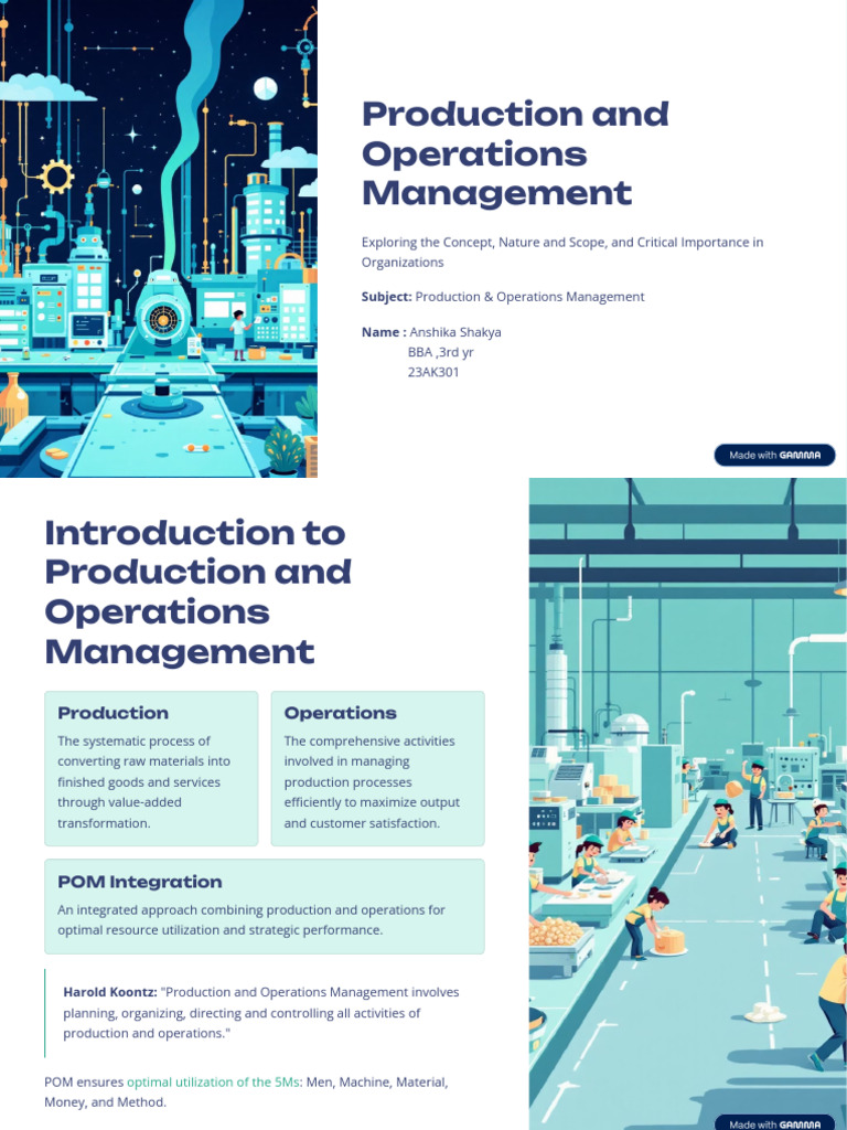 Understanding Production Operations Management | PDF | Supply Chain ...