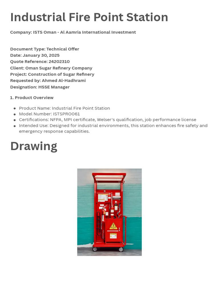 Industrial Fire Point Station. Responsive - Customized - PDF 2 | PDF
