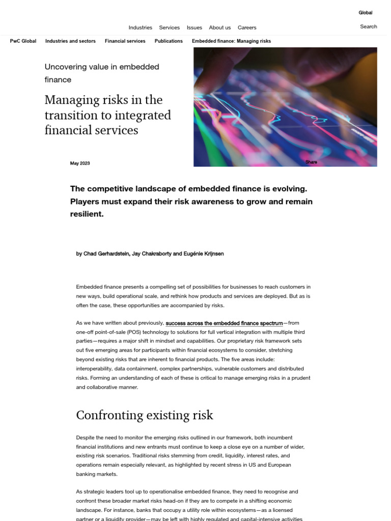 Managing Risks in Embedded Finance | PDF | Finance & Money Management ...