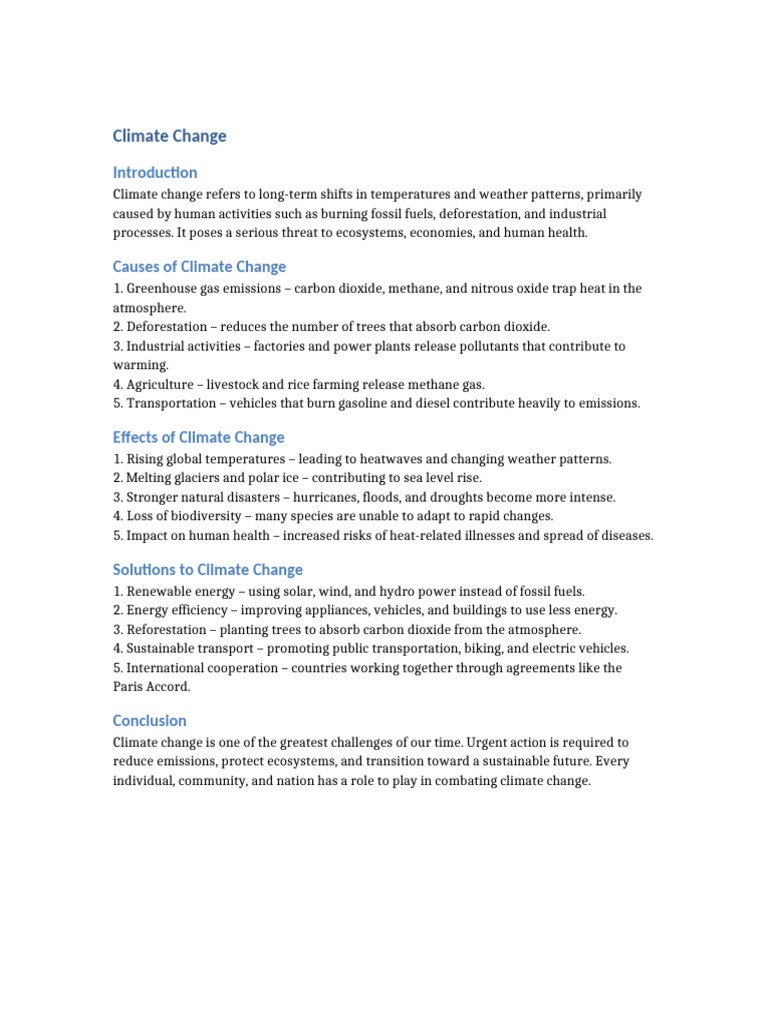 Understanding Climate Change Causes and Solutions | PDF