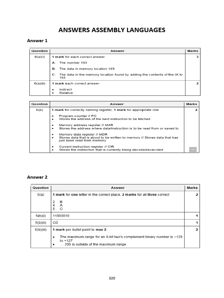 Assembly Language Answers Guide | PDF