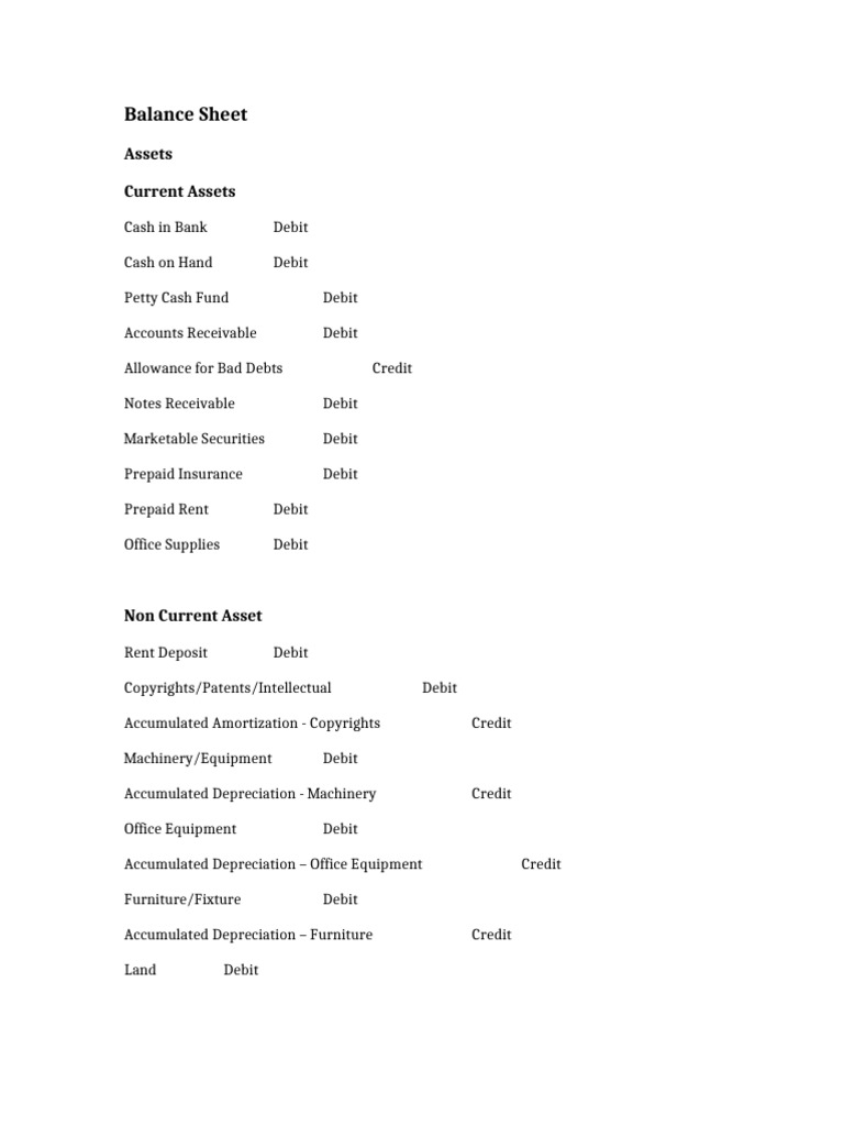 Comprehensive Balance Sheet Overview | PDF | Debits And Credits | Expense