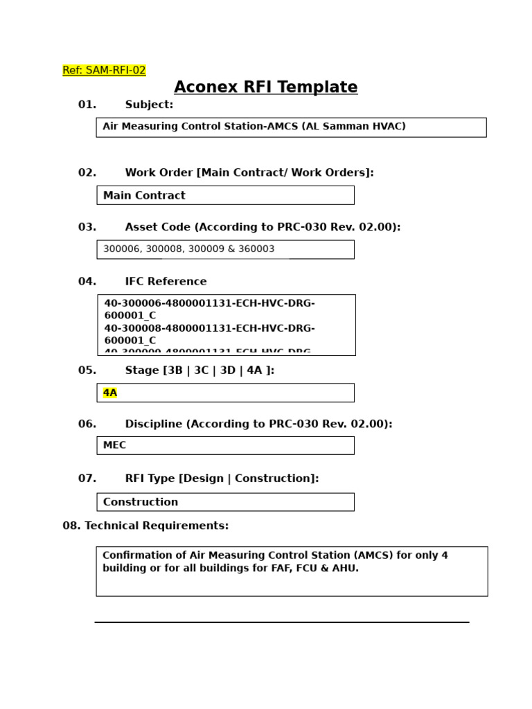 Rfi Sam 0002 01 | PDF