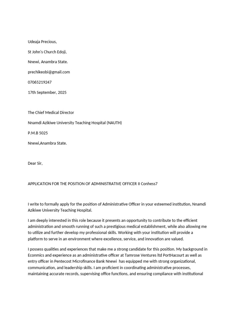 Application for Administrative Officer II | PDF