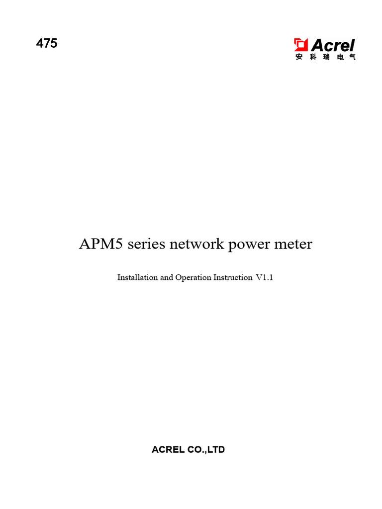 APM5 Network Power Meter Guide | PDF | Electrical Wiring | Alternating ...