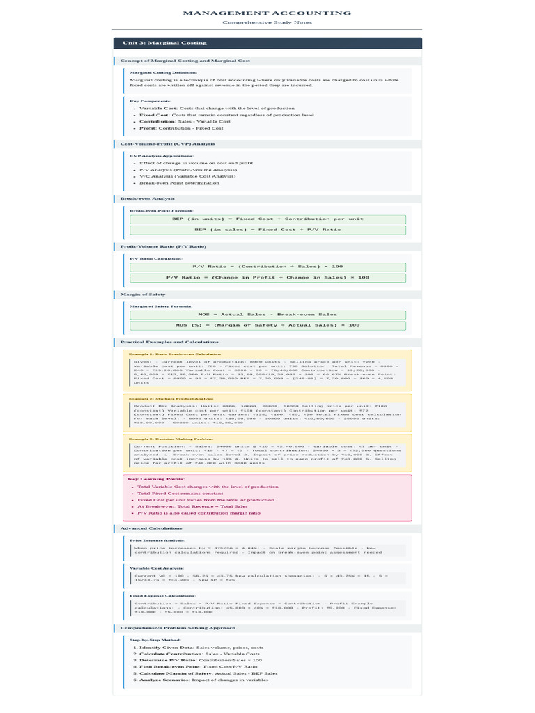 Management Accounting Notes | PDF | Pricing | Financial Accounting