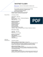 2012 Resume For English 440 Electronic Portfolio PDF