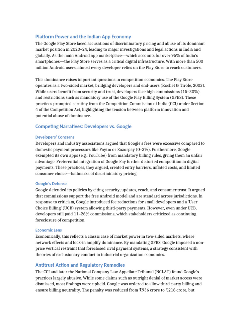 Google Play Store: Antitrust Issues in India | PDF | Google Play ...