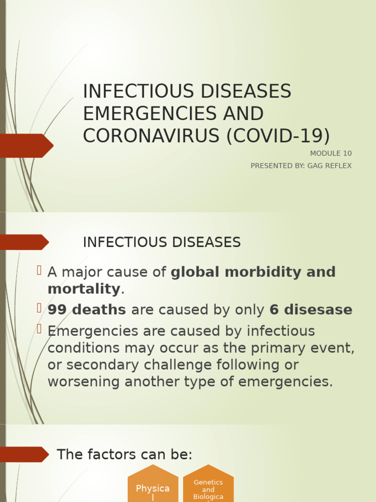 Infectious Diseases Emergencies and Coronavirus Covid 19 | PDF ...
